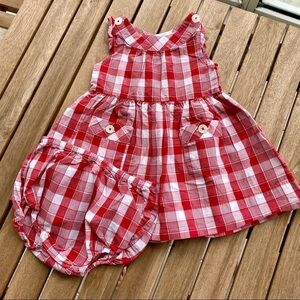 Baby kid Dress + pants 3/6 months Jacadi sleeveless red